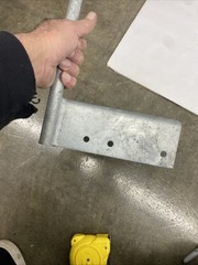 8” Outside Corner Dock wheel Bracket only Threaded On Top New