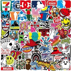 100 PCS cool brand sticker stickers Vinyl Skateboard Luggage Pack Logo Decals