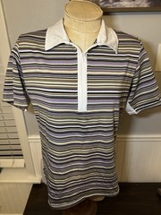 Kerrits Breeze Ice Fil Short Sleeve Shirt Stripped Women Size Large