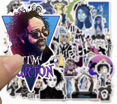 25 Piece Mix Lot 2” Tim Burton Stickers, Skateboard Bottle *Free Ship*
