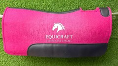 Pink Wool Felt Saddle Pad with Leather | Western Riding Pad | 30X30″ & 32X32″