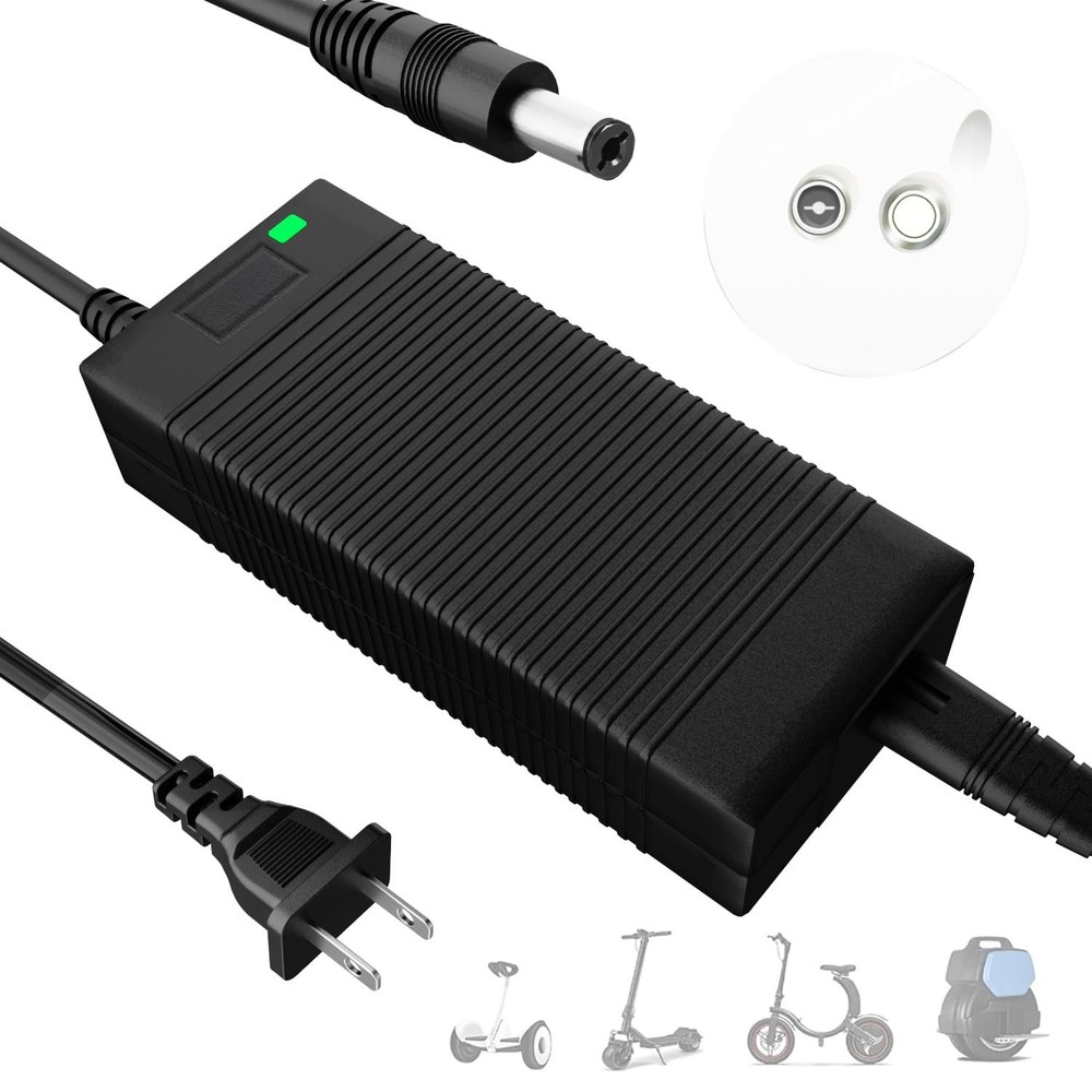 EVAPLUS 54.6V Smart Charger for 48V Lithium All black 5.5mm 1-Prong DC Plug
