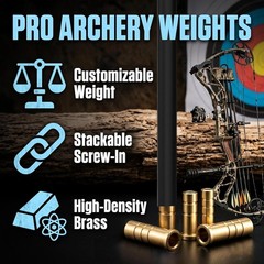 SHARROW 12pcs Brass Arrow Inserts for Archery – 38/50/100/150/200/250/300 Grain