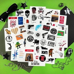 100 Pcs Tactical Firearm Stickers – Military Laptop Decals for Men & Women