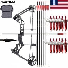 Mini Compound Bow Kit Arrows Shooting Archery Gift Pocket Bow Arrowheads Hunting