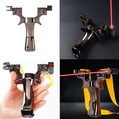 US 1-2 Pack Hunting Catapult Slingshot Adjustable Survival Laser Sight Aim Point