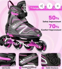 Cifaisi Adjustable Inline Skates with Illuminating Wheels kids M. (3-6 year old)
