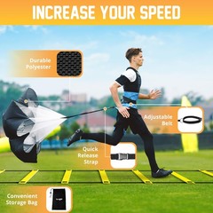 Yes4All Agility Ladder Speed Training Equipment Set – 1 Adjustable Agility La…