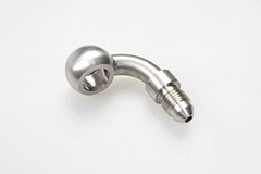 Stainless Steel Brake Hose End Banjo Eye – 90-Degree D=10.2mm to AN3 Male