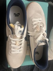 Nike SB Heritage Vulc Summit White Navy Skateboarding Shoes US Size 9.5 men