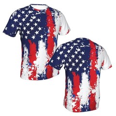 Pagaduan Mens Red Blue White Tie Dye Shirt Adult 4Th Of July Usa Flag Outfit