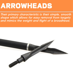 12X Archery Broadheads Arrowheads Hunting Tips Screw Points Crossbow Arrow Shoot