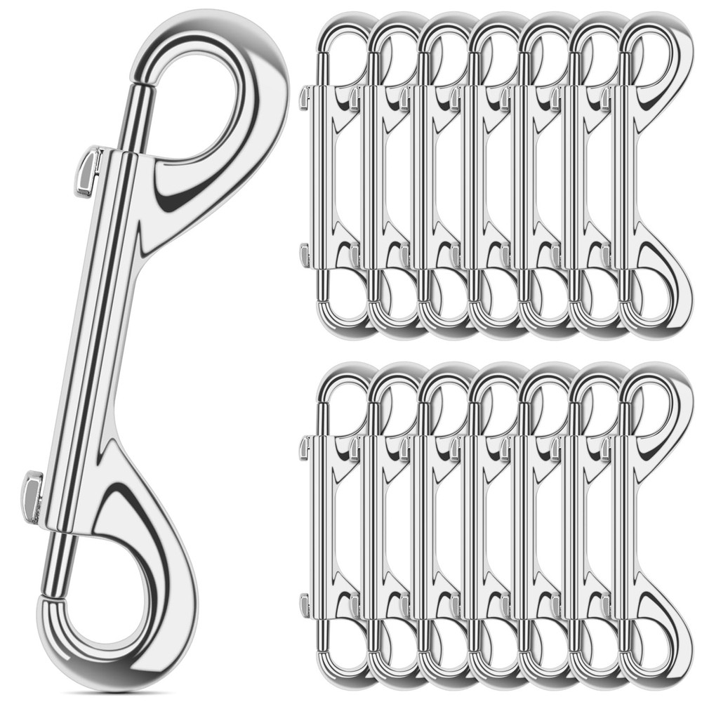 15 Pack Double Ended Bolt Snap Hooks Extra Large 4.7inch Zinc Alloy Mental Cl…