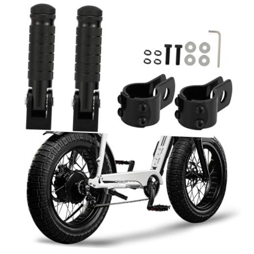 Passenger Foot Pegs M8 Foldable Footrest Rearsets 90 Degree E-bike Passenger