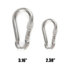 6Pcs 1/4″ Heavy Duty Locking Carabiner Clips Stainless Steel Outdoor Marine