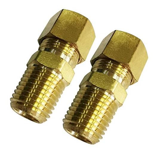 Brass Compression Fitting, Male Adapter, 1/8″ Tube OD x 1/8″ NPT Male, 1/8 Inch