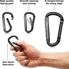 Carabiner Clip, 855lbs,3″ Iron Heavy Duty Caribeaners for Hammocks, 3″, Black