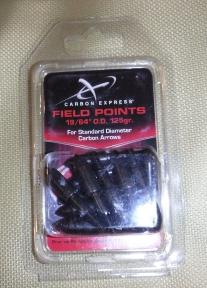 CARBON EXPRESS FIELD POINTS 19/64 OD 125 GR FOR STANDARD DIAM CARBON ARROWS