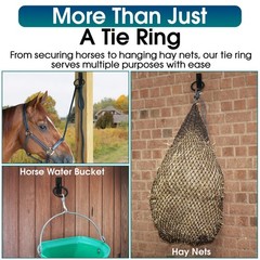Sunset Valley Metalcraft Horse Tie Ring – 2-3/8″ inches Heavy-Duty Black