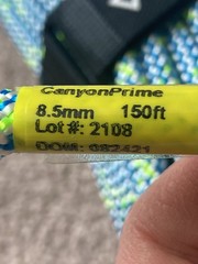 Sterling Canyon Prime 8.5mm Static Rope 150’ Blue Brand New Climbing Rope