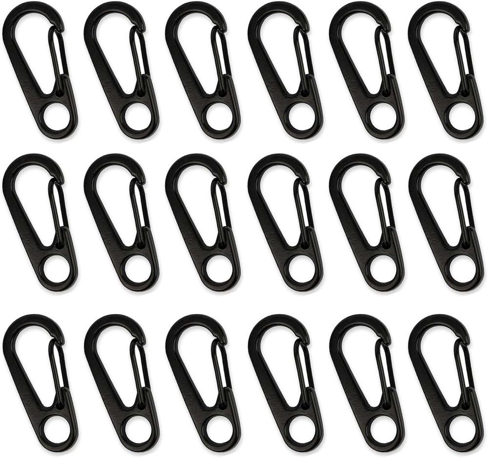 18PCS Mini Carabiner Clips Tiny Spring Snap Hook Keychains, Multi-Purpose Alloy