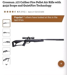 Crosman Fire .177 cal Pellet 1200 FPS Air Rifle Break Barrel With Scope CF7SXS