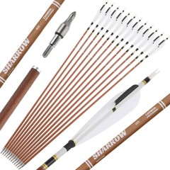 12X 31″ Pure Carbon Arrows SP340-600 Archery Compound Recurve Bow Tips Hunting