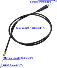 51Inch Throttle Cable: Compatible with 50Cc, 80Cc, 90Cc, 110Cc 125Cc 140Cc 150Cc