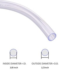 PVC Tubing Flexible Clear Vinyl Hose for Food Grade 10 Feet 3/8″ID X 1/2″OD