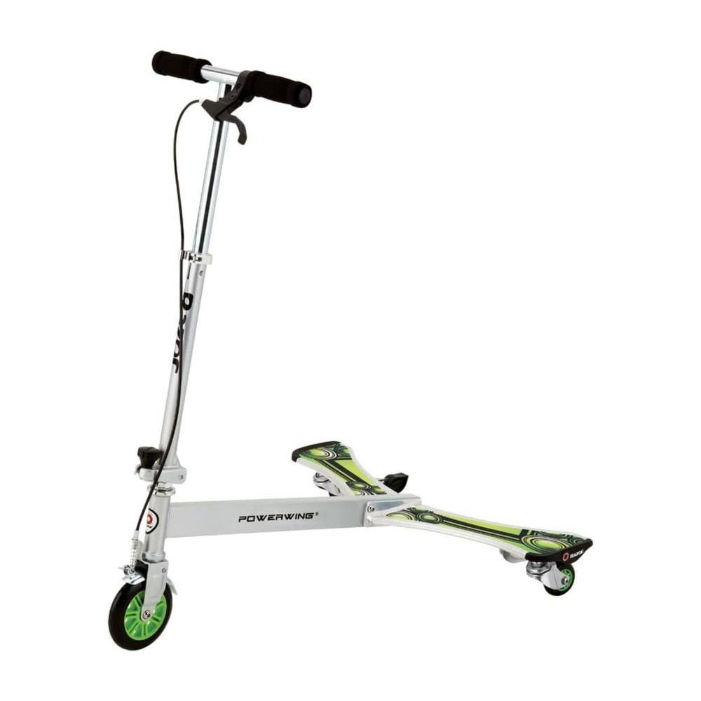 Razor DLX PowerWing Caster Scooter, 3 Urethane Wheels for Taller Riders, Green