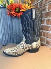 Dan Post Men’s Genuine Python Western Cowboy Boots Black Stitch Shaft Size 9D