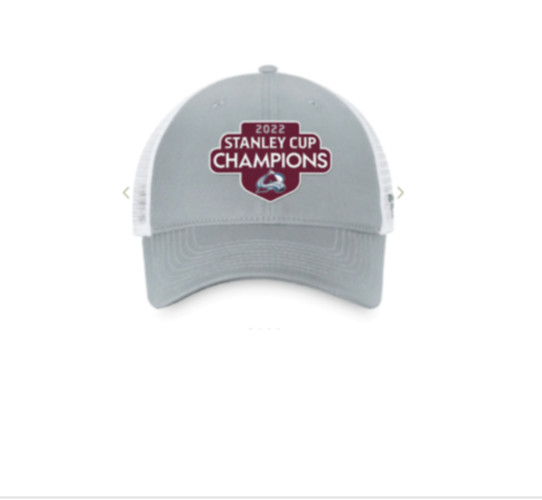 AVALANCHE 2022 CUP CHAMPIONS HOCKEY LOCKER ROOM TRUCKER HAT COLORADO