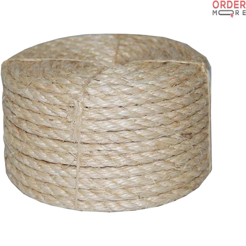 Sisal Rope Twisted 1/4 in x 100 ft Pet Safe Biodegradable Flexible