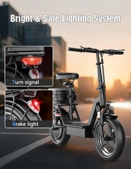 Electric Scooter,1000W 48V E-scooter 14″ Commuter Electric Scooter 35Miles 25MPH