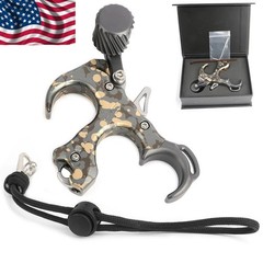 Adjustable Compound Bow Release Aids 3 Finger Archery Grip Thumb Trigger RH LH