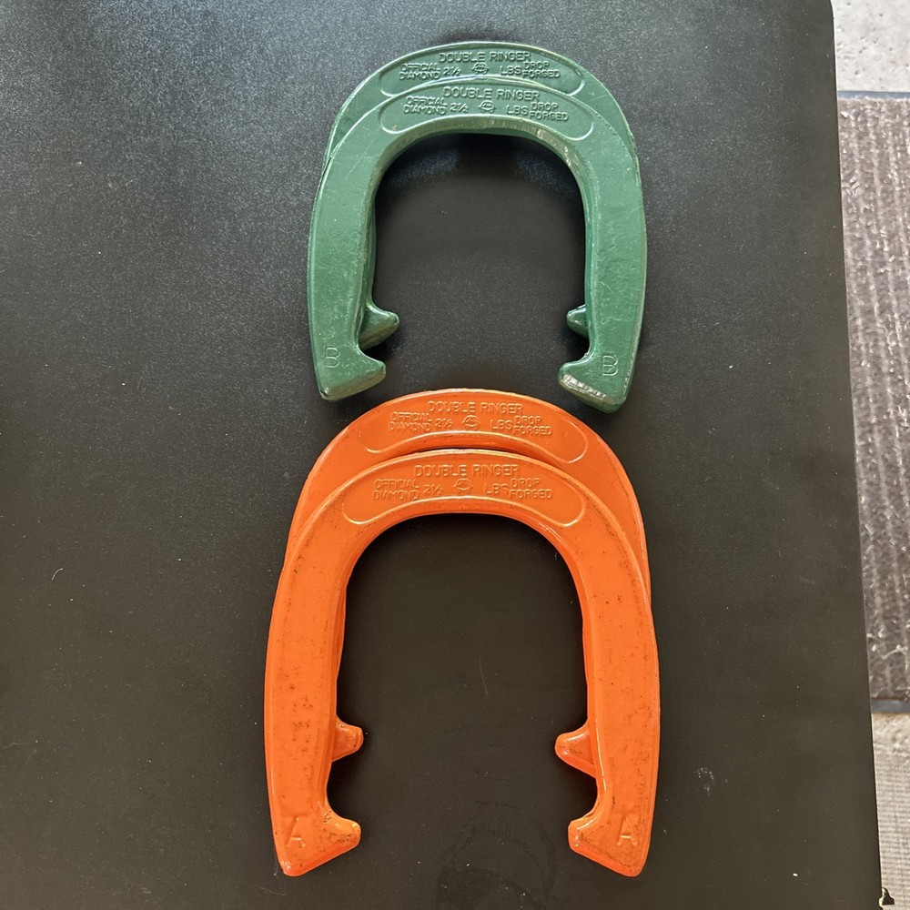 DOUBLE RINGER HORSESHOE SET OF 4 BY DIAMOND DULUTH USA OFFICIAL 2 1/2 LBS