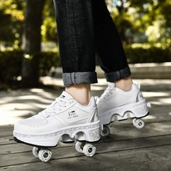 Four-Wheel 2-in-1 Roller Skate Shoes Unisex Skates Detachable Kids Sneakers w…