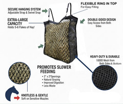 Paris Tack XL Knotless Slow Feed Hay Net, Double-Sided 1000D Mesh, 6 Flakes