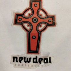 New Deal Red Cross Skateboard Sticker Decal Used Ephemera Craft Scrapbook