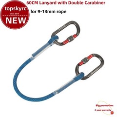 60CM Lanyard with Double Carabiner for Rock Climbing Fall Arrester Anti-fall