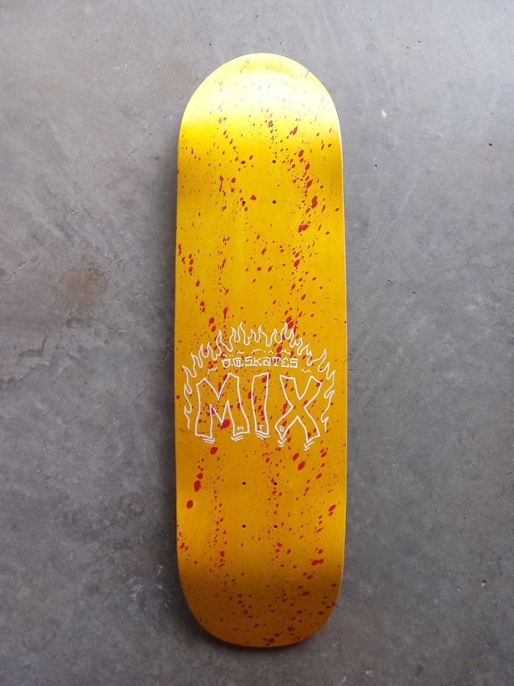 9.18″ Skateboard Deck «Huffer» Shape MIX Mfg Handcrafted in USA Yellow