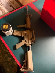 Lancer Tactical LT-04T M4A1 AEG Full Semi Auto RIS Tan Metal Gear Airsoft Rifle