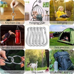 200PCS Heavy Duty 2″ Carabiner Clips, 220lbs Load Capacity for Outdoor Gear, Ham