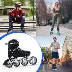 Adults Adjustable Inline Skates, Safe and Durable Roller Skates with Giant Wh…