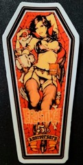 SEXY GIRL STICKER «EROSTIKA COFFIN» 4 1/4 X 2″ GLOSSY
