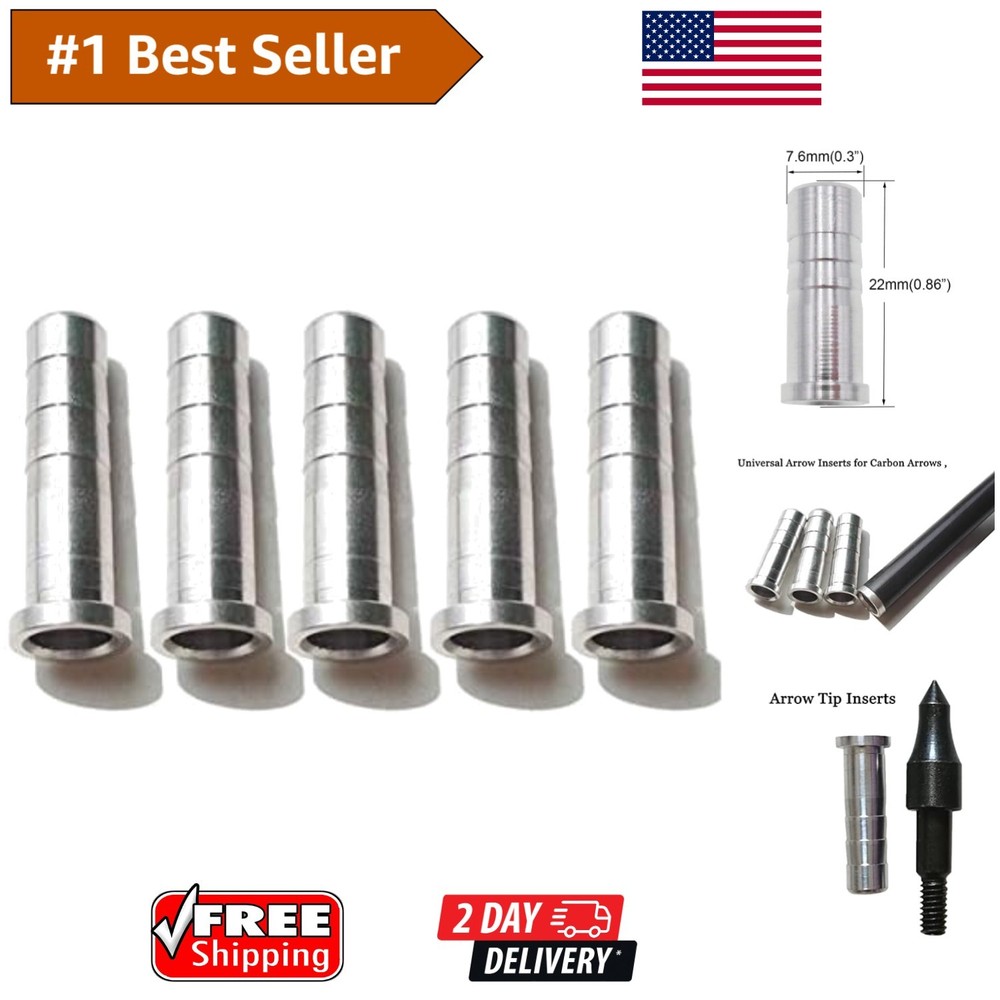 Precision Arrow Inserts: 12 Pack Fits 6.0mm, 6.2mm, 7.6mm Shafts – Easy Install