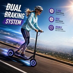 Foldable Electric Scooter 19mph APP Control 8.5″ Solid Tires Purple Escooter