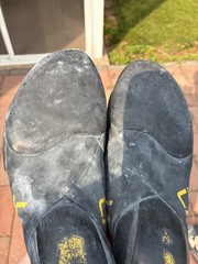 la sportiva ondra comp, yellow and black, heavily worn, very aggressive, 37.5 EU
