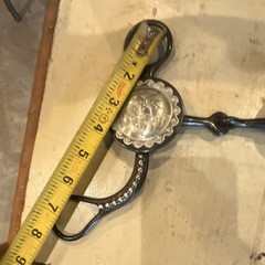 Western Grazing Snaffle Bit w/ Engraved Silver Conchos & Shanks; Approx 7″