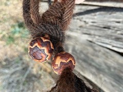 SUPERB 3/8″ RAWHIDE & KANGAROO Patchwork BOSALITO BY JIMMY FLORES OF CALIFORNIA